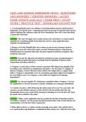 LSAT-LAW SCHOOL ADMISSION TESTS &ndash; QUESTIONS &NewLine;AND ANSWERS &vert; VERIFIED ANSWERS &vert; LATEST &NewLine;EXAM UPDATE 2026-2027 &vert; EXAM PREP &vert; STUDY &NewLine;GUIDE &vert; PRACTICE TEST &vert; DOWNLOAD INSTANT PDF