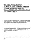 CSX FREIGHT CONDUCTOR FINAL EXAM&sol;STUDY GUIDE- EXAM QUESTIONS WITH VERIFIED CORRECT ANSWERS FOR GUARANTEED SUCCESS LATEST UPDATE 2026 GET IT NOW&excl;&excl; A&plus; RATED