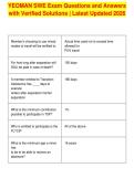 YEOMAN SWE Exam Questions and Answers&NewLine;with Verified Solutions &vert; Latest Updated 2026