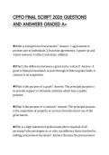 CPFO FINAL SCRIPT 2026 QUESTIONS&NewLine;AND ANSWERS GRADED A&plus;