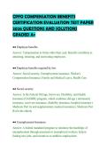 CPFO COMPENSATION BENEFITS&NewLine;CERTIFICATION EVALUATION TEST PAPER&NewLine;2026 QUESTIONS AND SOLUTIONS&NewLine;GRADED A&plus;
