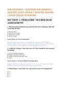 NUR 230 EXAM 4 &ndash; QUESTIONS AND ANSWERS &vert; &NewLine;2026&sol;2027 LATEST UPDATE &vert; PEDIATRIC NURSING &NewLine;&vert; GALEN COLLEGE OF NURSING 
