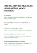 CPFO FINAL SCRIPT 2026 PUBLIC FINANCE&NewLine;OFFICER QUESTIONS ANSWERS&NewLine;COMPLETE A&plus;