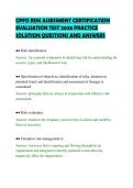 CPFO RISK ASSESSMENT CERTIFICATION&NewLine;EVALUATION TEST 2026 PRACTICE&NewLine;SOLUTION QUESTIONS AND ANSWER