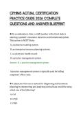 CPHIMS ACTUAL CERTIFICATION&NewLine;PRACTICE GUIDE 2026 COMPLETE&NewLine;QUESTIONS AND ANSWER BLUEPRINT