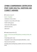CPHIMS COMPREHENSIVE CERTIFICATION&NewLine;STUDY GUIDE 2026 FULL QUESTIONS AND&NewLine;CORRECT ANSWERS&NewLine;