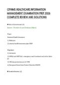 CPHIMS HEALTHCARE INFORMATION&NewLine;MANAGEMENT EXAMINATION PREP 2026&NewLine;COMPLETE REVIEW AND SOLUTIONS