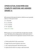 CPHON ACTUAL EXAM PAPER 2026 COMPLETE QUESTIONS AND ANSWERS GRADED 