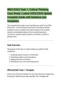 WGU D265 Task 1&colon; Critical Thinking&NewLine;Case Study &vert; Latest 2025&sol;2026 Update&NewLine;Complete Guide with Solutions and&NewLine;Templates