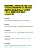 CPHON AND APHON PACKAGED EXAMS&NewLine;CONCLUDING REVIEW SHEET PRACTICE&NewLine;SOLUTION BUNDLED FULLY VERIFIED&NewLine;ONE HUNDRED PERCENT PASS&NewLine;GUARANTEED