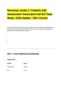 SimuCase Jordan Z&period; Pediatric AAC&NewLine;Assessment Transcript & Full SLP Case&NewLine;Study &vert; 2026 Update &vert; 100&percnt; Correct