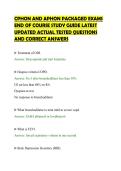 CPHON AND APHON PACKAGED EXAMS&NewLine;END OF COURSE STUDY GUIDE LATEST&NewLine;UPDATED ACTUAL TESTED QUESTIONS&NewLine;AND CORRECT ANSWERS