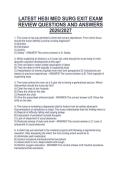 LATEST HESI MED SURG EXIT EXAM&NewLine;REVIEW QUESTIONS AND ANSWERS&NewLine;2026&sol;2027