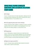 CPHQ FINAL PAPER COMPLETE&NewLine;QUESTIONS AND ACCURATE SOLUTIONS&NewLine;STUDY GUIDE