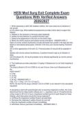 HESI Med Surg Exit Complete Exam&NewLine;Questions With Verified Answers&NewLine;2026&sol;2027