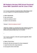 RN Pediatric Nursing 2026 Actual Proctored Exam NGN  Questions and for Level 3 Pass&NewLine;&NewLine;
