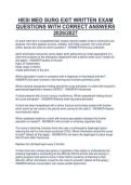 HESI MED SURG EXIT WRITTEN EXAM&NewLine;QUESTIONS WITH CORRECT ANSWERS&NewLine;2026&sol;2027