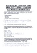HESI MED SURG EXIT STUDY GUIDE&NewLine;EXAM PRACTICE QUESTIONS WITH&NewLine;ACCURATE ANSWERS 2026&sol;2027