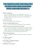CPI CERTIFICATION TEST PRACTICE&NewLine;EXAMINATION 2026 QUESTIONS&NewLine;WITH ANSWERS GRADED A&plus;&NewLine;