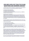 HESI MED SURG EXIT PRACTICE EXAM&NewLine;QUESTIONS AND ANSWERS 2026&sol;2027