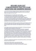HESI MED SURG EXIT&NewLine;COMPREHENSIVE PRACTICE EXAM&NewLine;QUESTIONS AND ANSWERS 2026&sol;2027