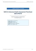 NUR 612 Advanced Health Assessment Final Exam&NewLine;2026 UPDATE