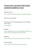 CPL250 EXAM 3 2026 FINAL PAPER SOLVED QUESTIONS ANSWER KEY APLUS