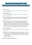 CPN CERTIFICATION SCRIPT 2026&NewLine;QUESTIONS WITH SOLUTIONS GRADED A&plus;