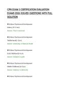 CPN EXAM 3 CERTIFICATION EVALUATION&NewLine;EXAMS 2026 SOLVED QUESTIONS WITH FULL&NewLine;SOLUTION