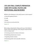 CPO 2001 FINAL COMPLETE PREPARATION&NewLine;GUIDE WITH GLOBAL POLITICS AND&NewLine;INSTITUTIONAL ANALYSIS REVIEW