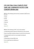 CPO 2001 FINAL EXAM COMPLETE STUDY&NewLine;GUIDE AND COMPARATIVE POLITICS CORE&NewLine;CONCEPTS REVIEW 2026