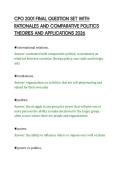 CPO 2001 FINAL QUESTION SET WITH&NewLine;RATIONALES AND COMPARATIVE POLITICS&NewLine;THEORIES AND APPLICATIONS 2026