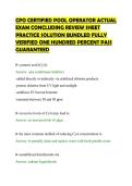 CPO CERTIFIED POOL OPERATOR ACTUAL&NewLine;EXAM CONCLUDING REVIEW SHEET&NewLine;PRACTICE SOLUTION BUNDLED FULLY&NewLine;VERIFIED ONE HUNDRED PERCENT PASS&NewLine;GUARANTEED