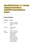 Galen NUR 257 Exams 1&ndash;4 &ndash; Concepts&NewLine;of Aging & Chronic Illness &ndash;&NewLine;&lpar;2026&sol;2027&rpar; Actual Questions &&NewLine;Answers