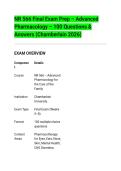 NR 566 Final Exam Prep &ndash; Advanced&NewLine;Pharmacology &ndash; 100 Questions &&NewLine;Answers &lpar;Chamberlain 2026&rpar;