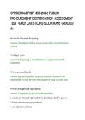 CPPB EXAM PREP 435 2026 PUBLIC&NewLine;PROCUREMENT CERTIFICATION ASSESSMENT&NewLine;TEST PAPER QUESTIONS SOLUTIONS GRADED&NewLine;A&plus;