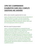 CPPB TEST COMPREHENSIVE&NewLine;EXAMINATION GUIDE 2026 COMPLETE&NewLine;QUESTIONS AND ANSWERS