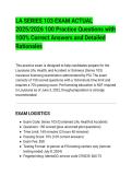 LA SERIES 103 EXAM ACTUAL&NewLine;2025&sol;2026 100 Practice Questions with&NewLine;100&percnt; Correct Answers and Detailed&NewLine;Rationales