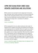 CPPB TEST EXAM STUDY SHEET 2026&NewLine;UPDATED QUESTIONS AND SOLUTIONS