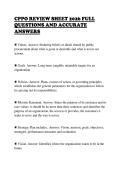 CPPO REVIEW SHEET 2026 FULL&NewLine;QUESTIONS AND ACCURATE&NewLine;ANSWERS