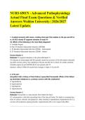 NURS 6501N - Advanced Pathophysiology Actual Final Exam Questions & Verified Answers Walden University &vert; 2026&sol;2027 Latest Update&period;&NewLine;