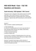 NSG 6020 Week 1 Quiz &ndash; Full 100&NewLine;Questions and Answers&NewLine;South University &vert; 2026 Updated &vert; 100&percnt; Correc