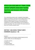 UTICA COLLEGE NUR 621 FINAL EXAM&NewLine;LATEST UPDATE 2026&sol;2027 Verified&NewLine;Questions and Answers with Detailed&NewLine;Rationales