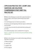 CPPS EXAM PRACTICE TEST 2 SCRIPT 2026&NewLine;QUESTIONS AND SOLUTIONS&NewLine;COMPREHENSIVE STUDY SHEET FULL&NewLine;PRACTICE SET