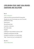 CPPS REVIEW STUDY SHEET 2026 UPDATED&NewLine;QUESTIONS AND SOLUTIONS