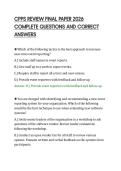 CPPS REVIEW FINAL PAPER 2026&NewLine;COMPLETE QUESTIONS AND CORRECT&NewLine;ANSWERS