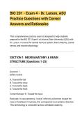 BIO 201 - Exam 4 - Dr&period; Larson&comma; ASU&NewLine;Practice Questions with Correct&NewLine;Answers and Rationales