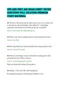 CPR AED FIRST AID EXAM SCRIPT TESTED&NewLine;QUESTIONS FULL SOLUTION PREMIUM&NewLine;STUDY MATERIAL
