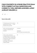 CSLB CONCRETE C8 LICENSE PRACTICE EXAM WITH CORRECT ACTUAL QUESTIONS AND CORRECTLY WELL DEFINED ANSWERS LATEST ALREADY GRADED A&plus;
