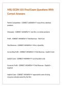 MSU ECON 101 Final Exam Questions With Correct Answers